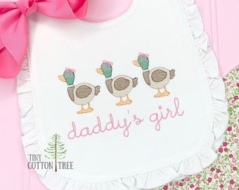 Mallard Duck Embroidered Baby Bib & Burp Cloth / Personalized Daddy's Girl Hunting Monogram Gift