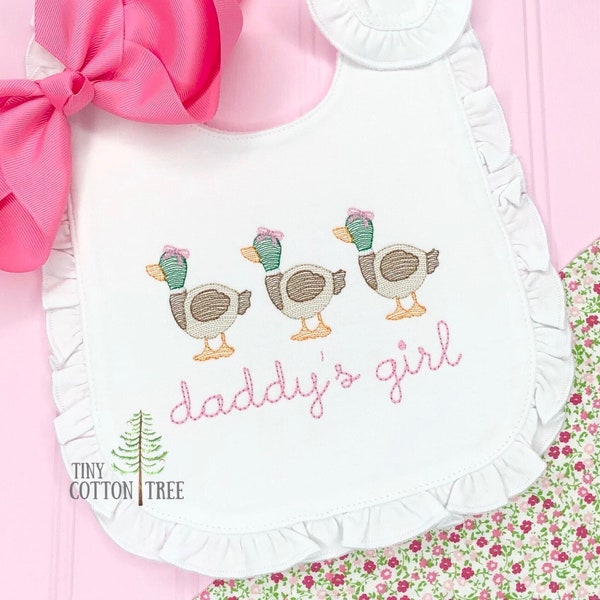 Mallard Duck Embroidered Baby Bib & Burp Cloth / Personalized Daddy's Girl Hunting Monogram Gift