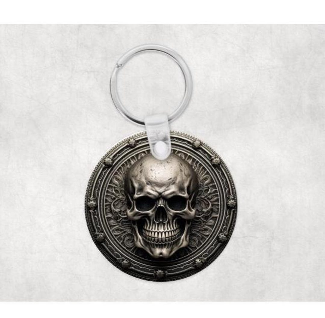 Skull Key Ring, 6 Models to Choose From, Round Acrylic - Etsy