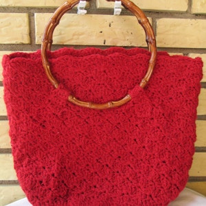 Bolsa de ganchillo, bolso de ganchillo, bolsa, bolsa hecha a mano, bolsa de festival, bolso de mano, bolso y carteras, ganchillo hecho a mano, bolso de ganchillo, bolsa de regalo, rojo