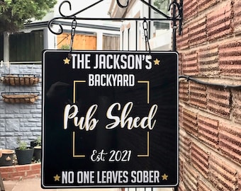 Personalized Pub Shed Sign with Bracket | Home Bar Decor, Father's Day Gift