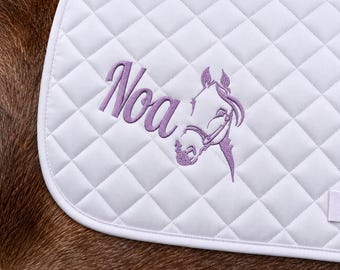 Personalised Embroidered Horse Saddle Cloth, Custom Name Numnah, Equestrian Gift