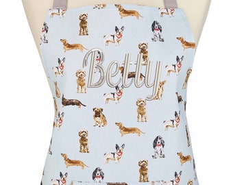 Personalised Cooking Apron, Curious Dogs Kitchen Apron, Mothers Day Personalised Gift, Cooking Apron, Personalised Name Cooking