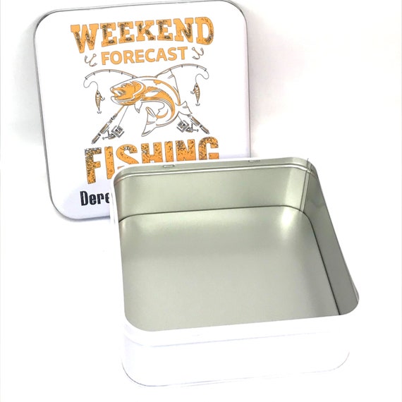 Personalised Fishing Tackle Tin Fishing Accessories Fishing Storage Bait  Box Birthday / Father's Day Gift for Dad, Grandad, Uncle 