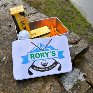 Personalised Golf Tin, Personalised Storage Tin, Golf Ball Tin, Golf Gifts, Gift for Him, Father&#39;s Day Gift
