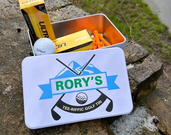 Personalisierte Golf Dose, personalisierte Aufbewahrungsdose, Golfball Dose, Golf Geschenke, Geschenk für ihn, Vatertagsgeschenk