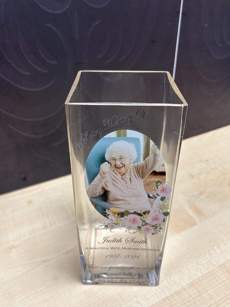 Personalised Memory Vase, in Loving Memory Vase, Remembrance Vase, Gift