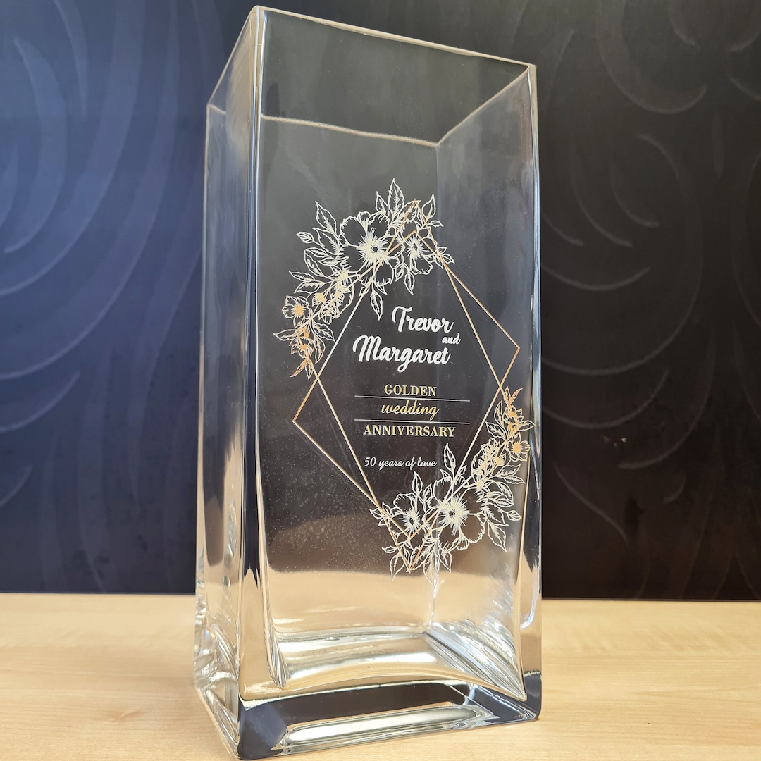 Personalised Special Anniversary Vase Diamond, Golden, Ruby, Silver