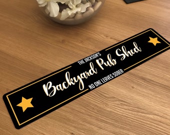 Personalised Pub Shed Bar Mat | Home Bar / Pub Shed Accessory | Slim Mat / Runner | Gifts for Him for the Family | Add Your Text