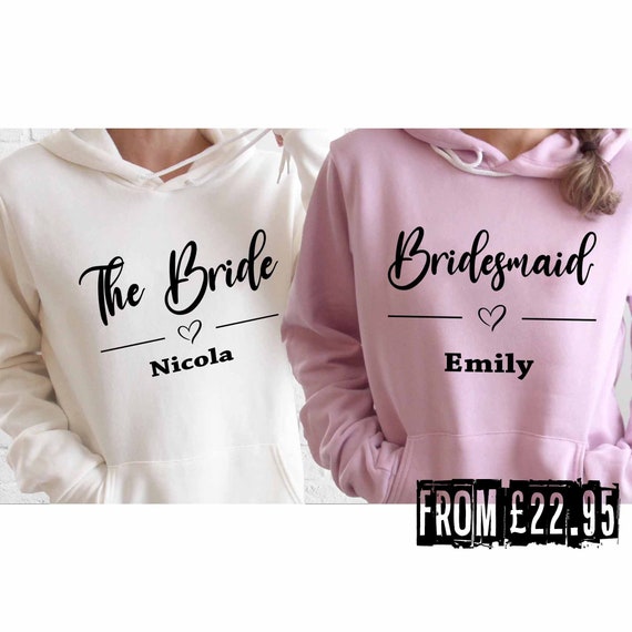 Personalised Hen Party Hoodies Team Bride Hoodies UK Hen Do