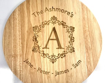 Personalised Engraved Lazy Susan | Perfect Gift for the Home | Family Name & Members | Christmas / New Years | Housewarming | Centrepiece