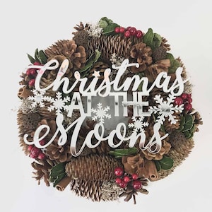 Personalised Christmas Wreath | Family Name Door Hanging Wreath | Christmas Gifts | Family Gifts | Christmas Decoration | Christmas at the