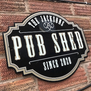 Personalised Western Tavern Pub Shed Sign | Garden Pub | Home Bar | Family Name | Indoor & Outdoor Signage | Birthday Gifts for Dad, Men