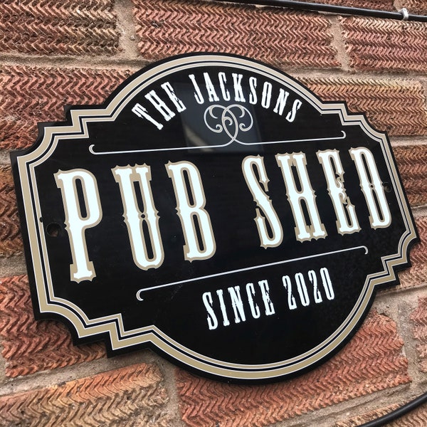 Personalised Western Tavern Pub Shed Sign | Garden Pub | Home Bar | Family Name | Indoor & Outdoor Signage | Birthday Gifts for Dad, Men