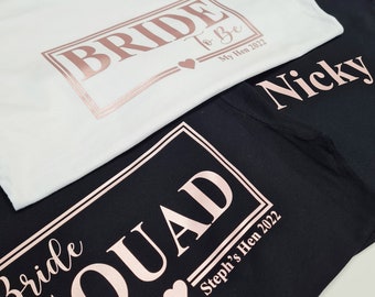 Personalised Hen Party Do T-Shirts, Bride Squad, Bride to be, Hen Party Name T-Shirt