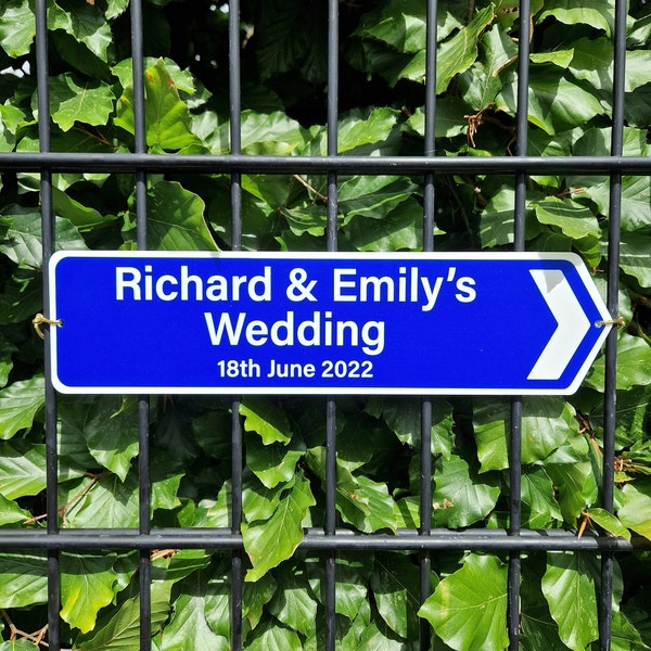 Personalised Wedding Direction Street Sign | Wedding Day Reception & Party Decor | Gifts for Married Engaged Couple | Custom Acrylic Plaque