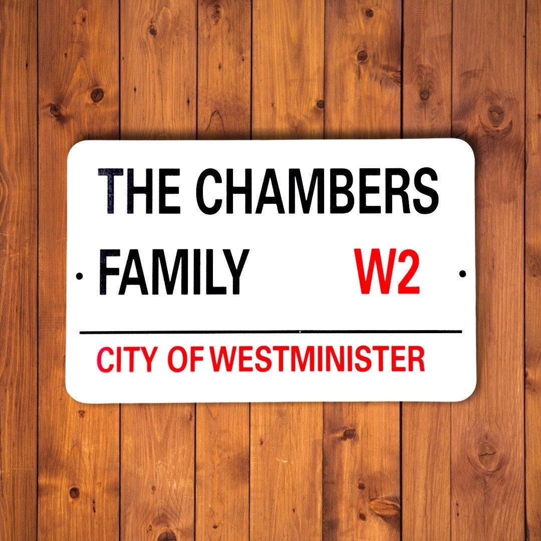 Personalised London Style Street Sign | Mancave, Bedroom, Home Sign | Add Any Text | Gift for Family, Dad, Mum, Teenager | Your Postcode