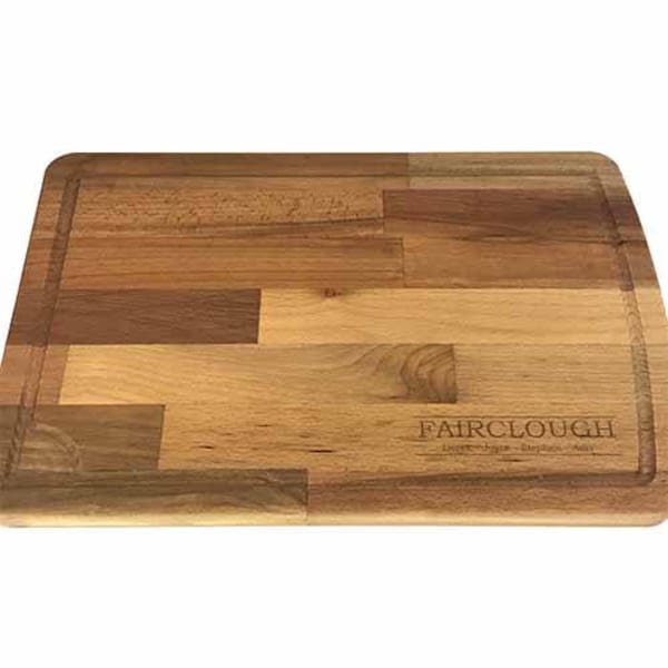 Tabla de cortar personalizada con apellido familiar / Regalo de cocina de madera maciza grabado