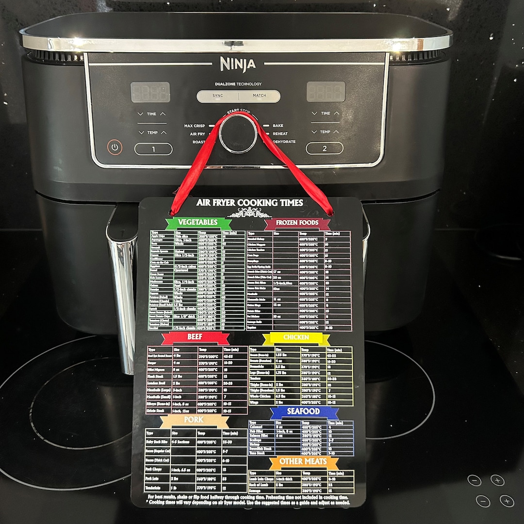 Air Fryer Cooking Times Acrylic Sign, Ninja Cooking Times, Cooking Time