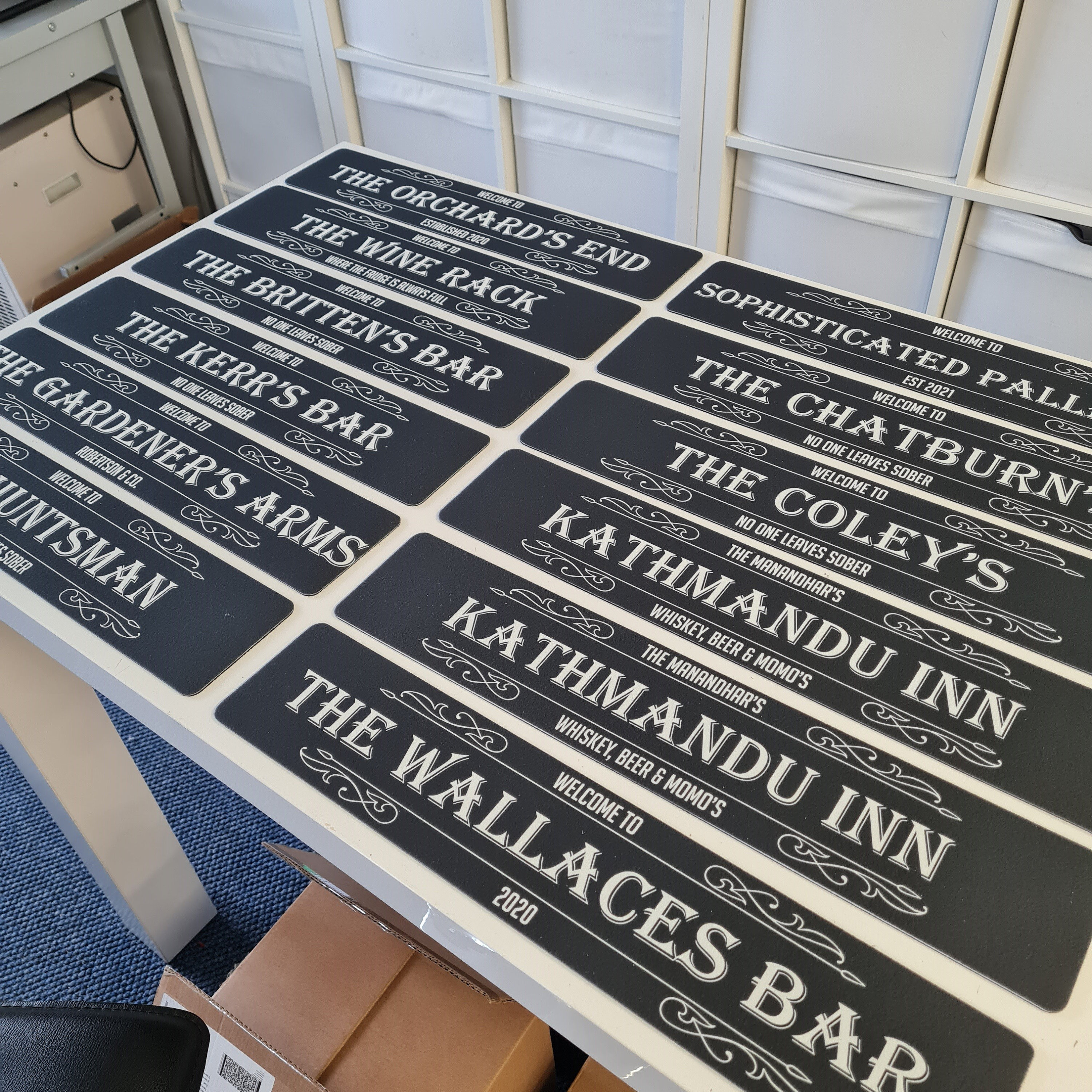 Personalised Vintage Bar Mat | Home Bar, Pub Shed Accessory | Slim Mat / Runner | Gifts for Him for the Family | Father&#39;s Day Gifts for Dad