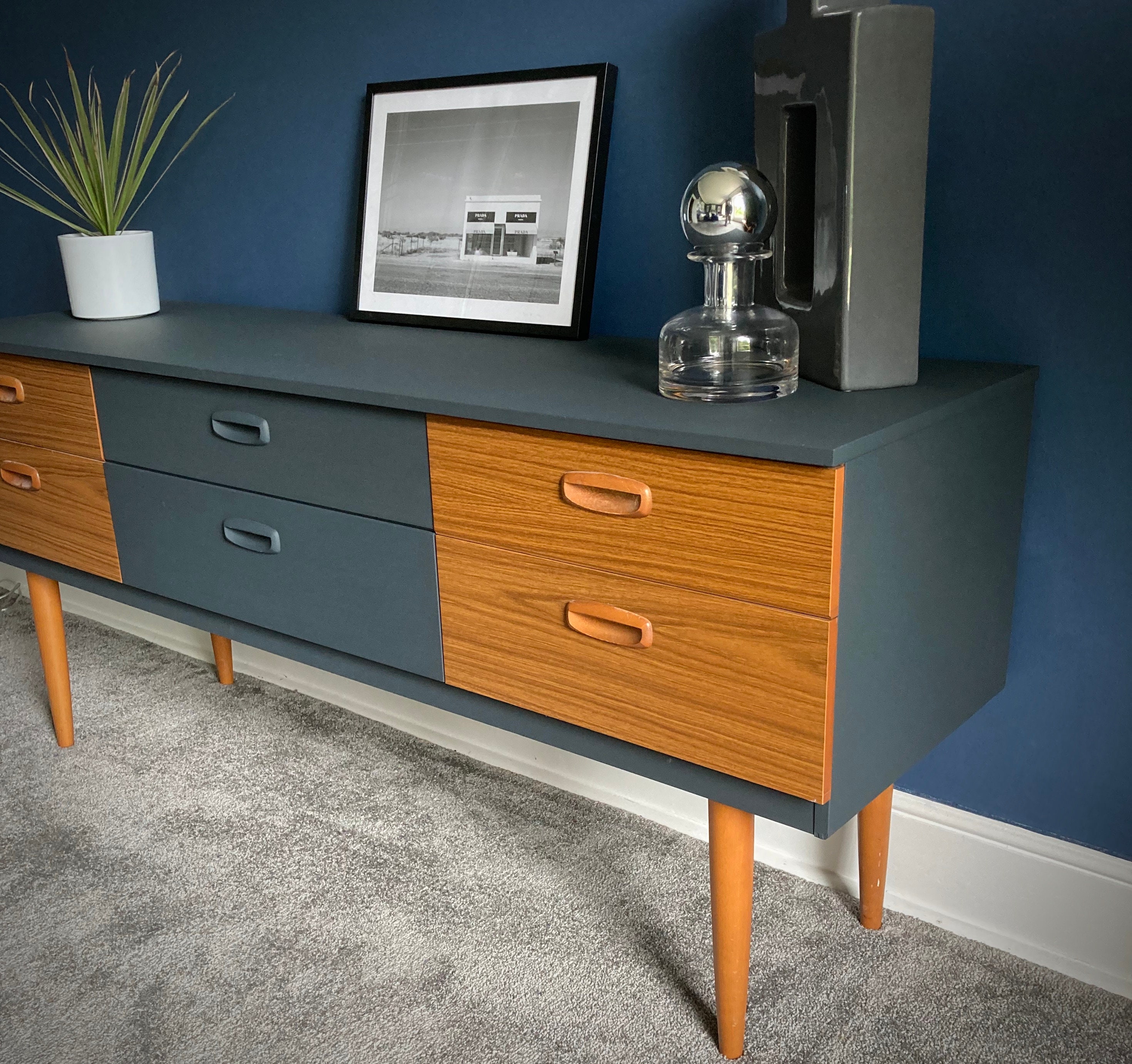 Mid Century Retro Vintage Schreiber 6 drawer Sideboard Etsy