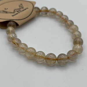 Stunning Golden Rutile Quartz bracelet /Gold Rutilated Quart crystal jewelry