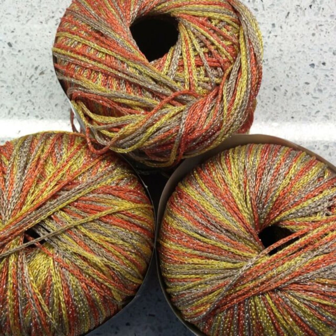 Gatsby Lux Katia Yarn Lot of 3 Orange Yellow Metallic 3808 50g Etsy UK