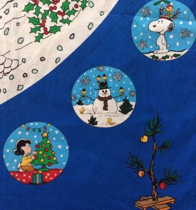 Charlie Brown Peanuts Concord Fabric Panel Christmas Tree Etsy
