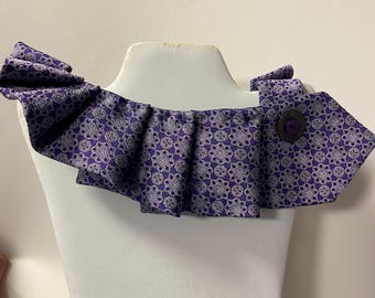 Upcycled Necktie Bold Statement Necklace Collar  Reclaimed Repurposed Purple