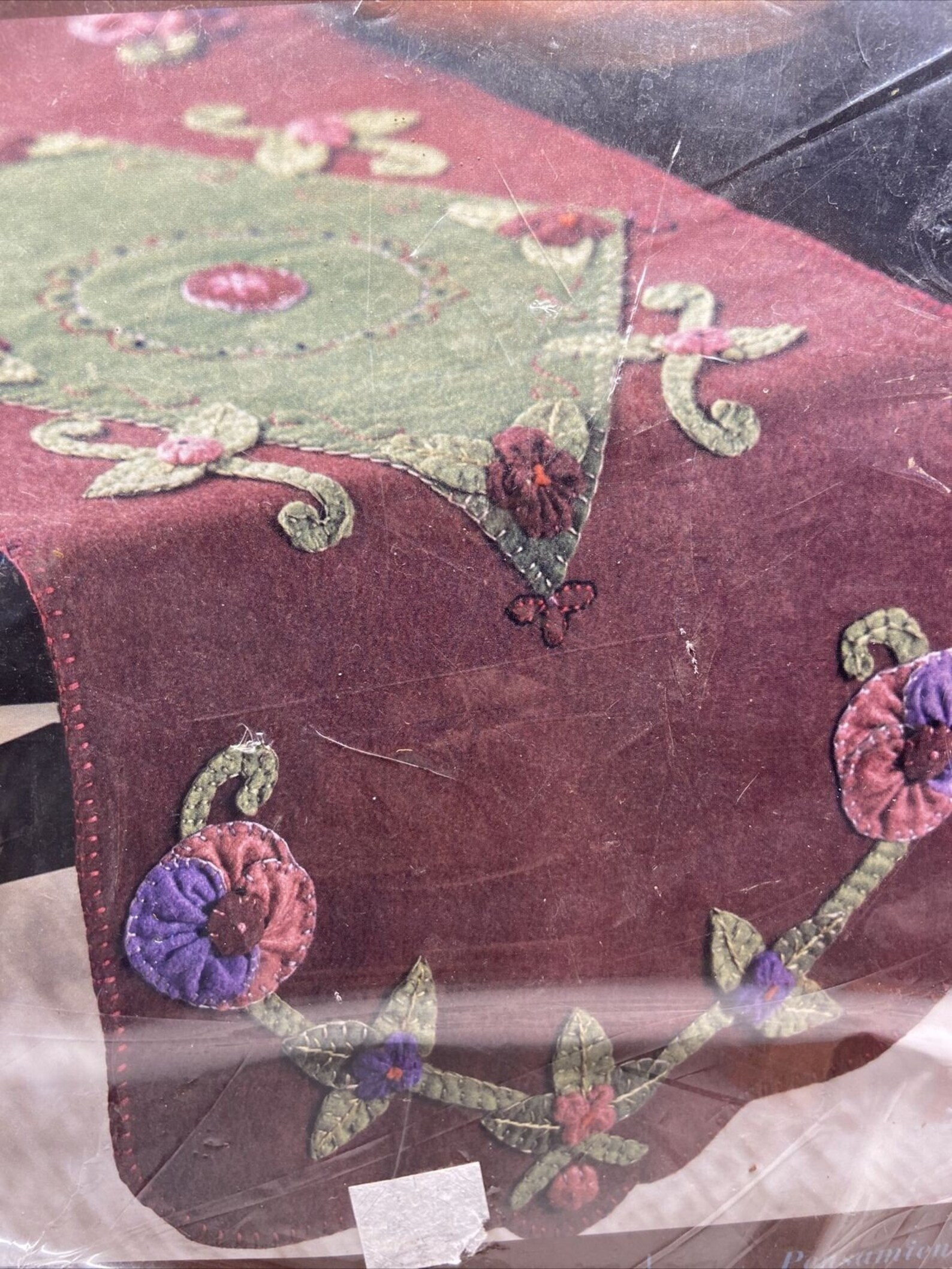 Bucilla Felt Table Runner Kit Pansy Rebekah Meier 85079 Flower 14.5 X