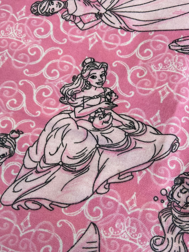Disney Princess Flannel Fabric Material Pink Belle Ariel Snow | Etsy