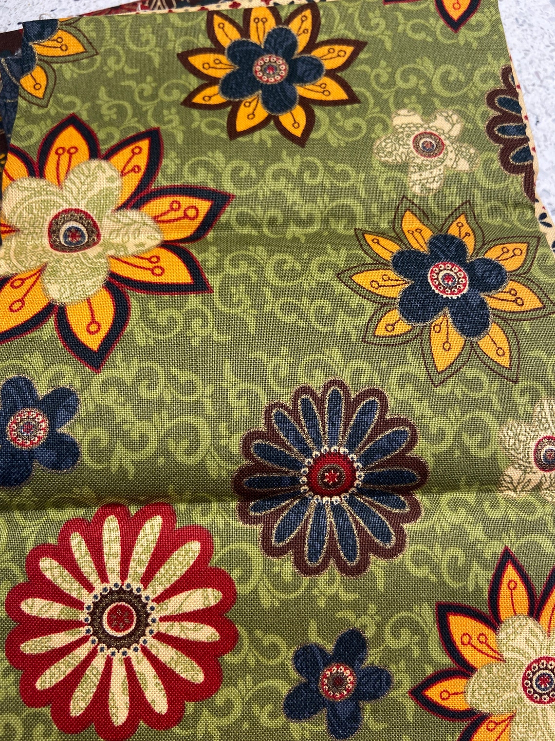 Joann Fabric FQ Fat Quarter Metallic Bundle 2 Set of 5 Floral Etsy