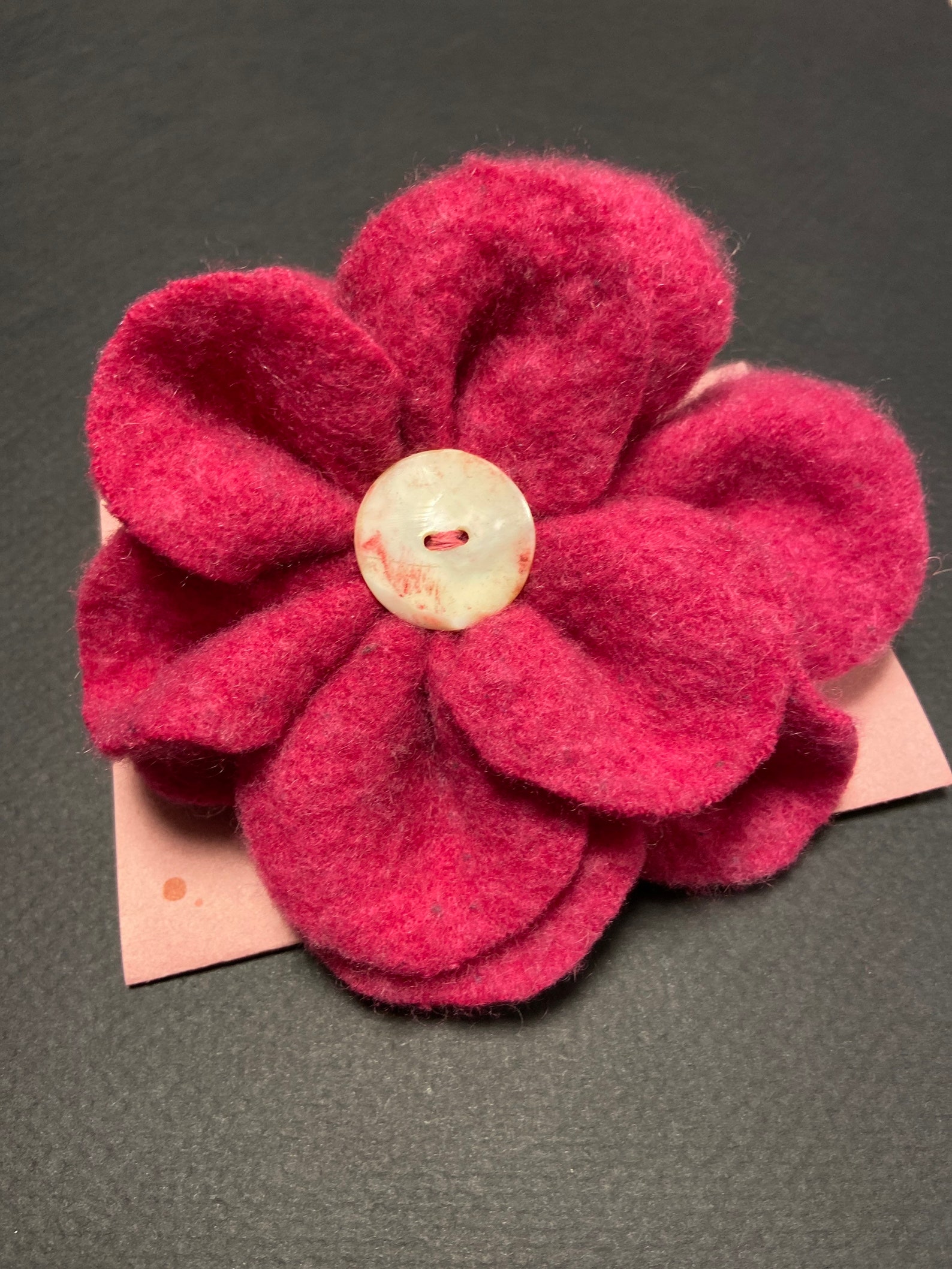 Upcycled Sweater Felted Wool Pink Flower Pin Brooch One of A Etsy