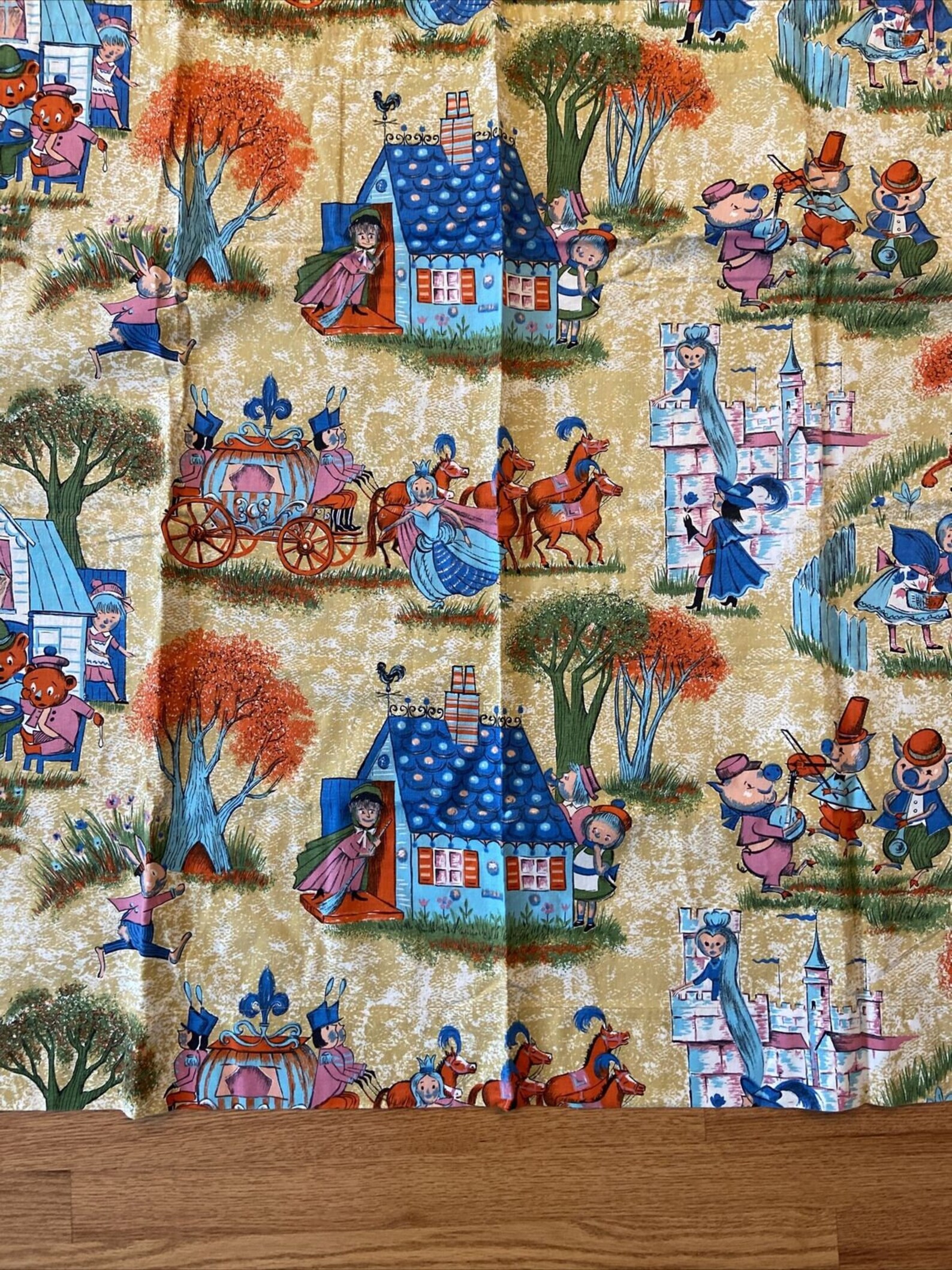 Fairy Tale Nursery Rhyme Cafe Curtain Fabric Material Cutter Etsy