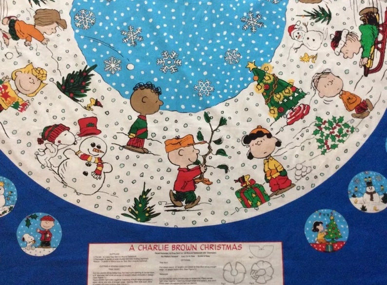 Charlie Brown Peanuts Concord Fabric Panel Christmas Tree Etsy