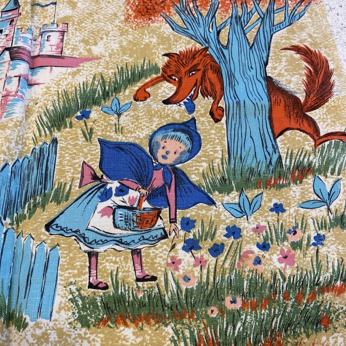 Fairy Tale Nursery Rhyme Cafe Curtain Fabric Material Cutter Etsy