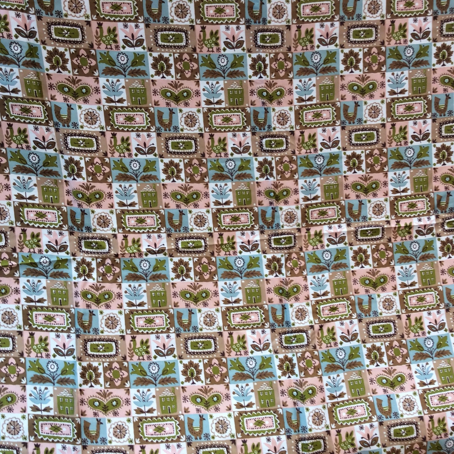 Vintage Waverly Bonded Fabric Tyrolean Quilt Alps Swiss Etsy