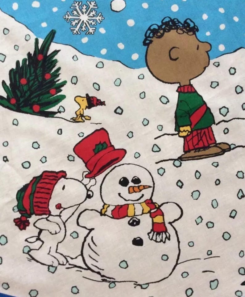 Charlie Brown Peanuts Concord Fabric Panel Christmas Tree Etsy