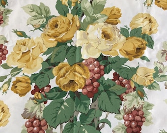 Rose Topiary Fabric Material Schumacher Grapes Yellow Flower 54 X 104