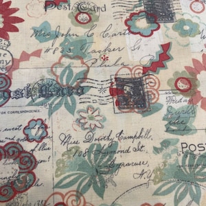 Rose Flügel Blumen Medaillon Patch Stoff Material Susan Winget 44 X 36 Postkarte