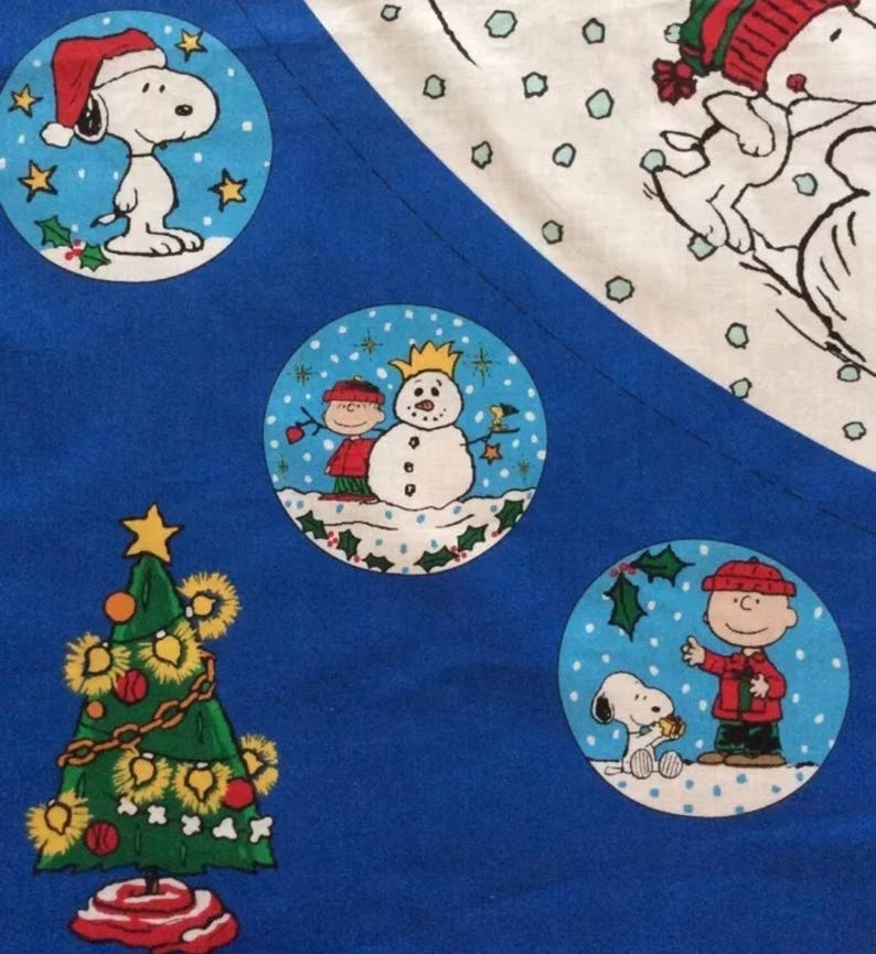 Charlie Brown Peanuts Concord Fabric Panel Christmas Tree Etsy