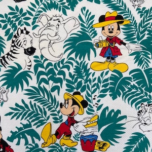 Disney Fabric Material Sweatshirt Minnie Mickey Donald Daisy Duck Safari Animals image 1