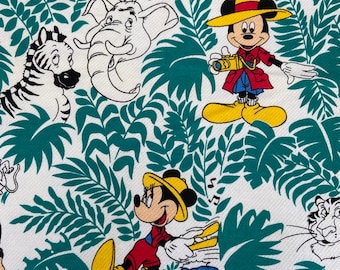Disney Fabric Material Sweatshirt Minnie Mickey Donald Daisy Duck Safari Animals