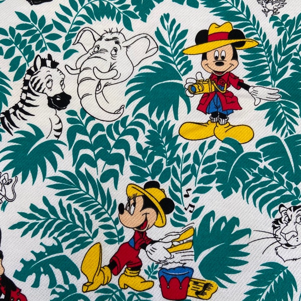 Disney Fabric Material Sweatshirt Minnie Mickey Donald Daisy Duck Safari Animals