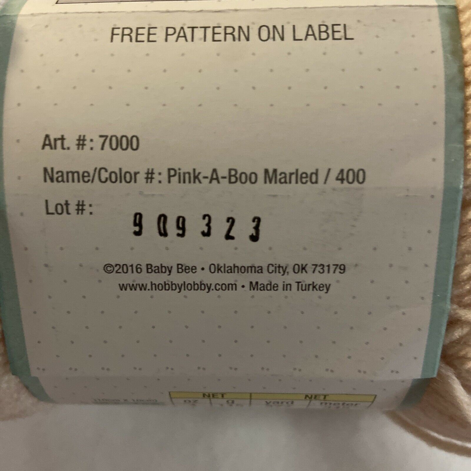 Hobby Lobby Baby Bee Sweet Delight Yarn Pink A Boo Marled 4 Oz 377
