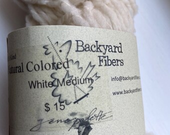 Backyard Fibers So Soft Yarn Merino Wool Natural White Colored 2.5 Oz 145 Yard