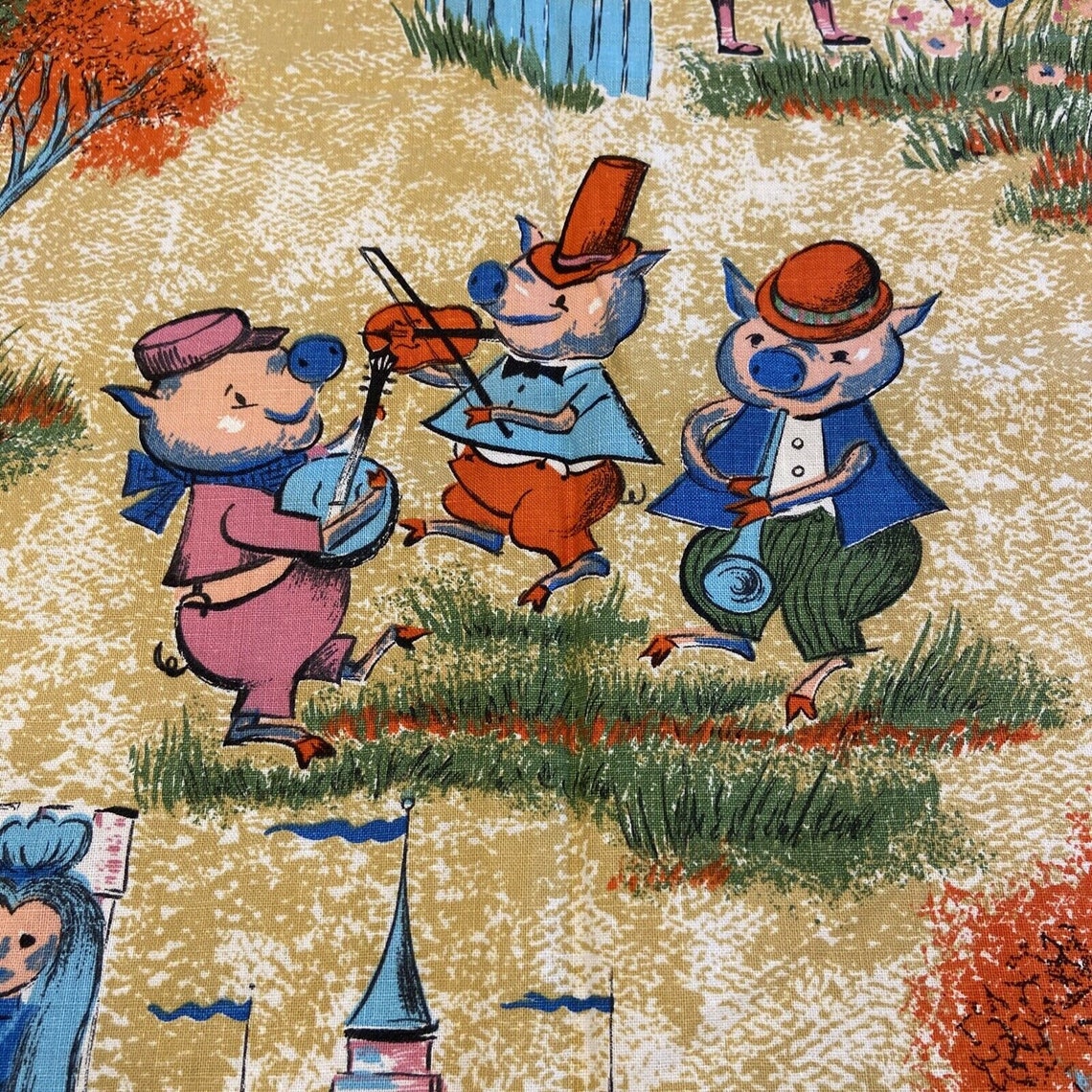 Fairy Tale Nursery Rhyme Cafe Curtain Fabric Material Cutter Etsy