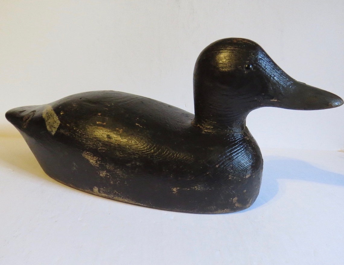 Vintage Hand Carved Wood Duck Decoy Primitive Dating From Early 1900's