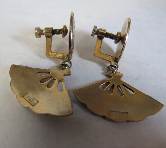 Dramatic lovely screw back dangling earrings from… - image 2