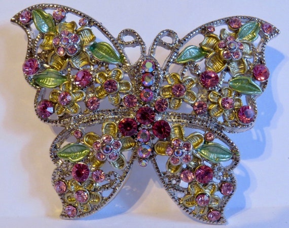 Exquisite huge dramatic multi coloured stones embe